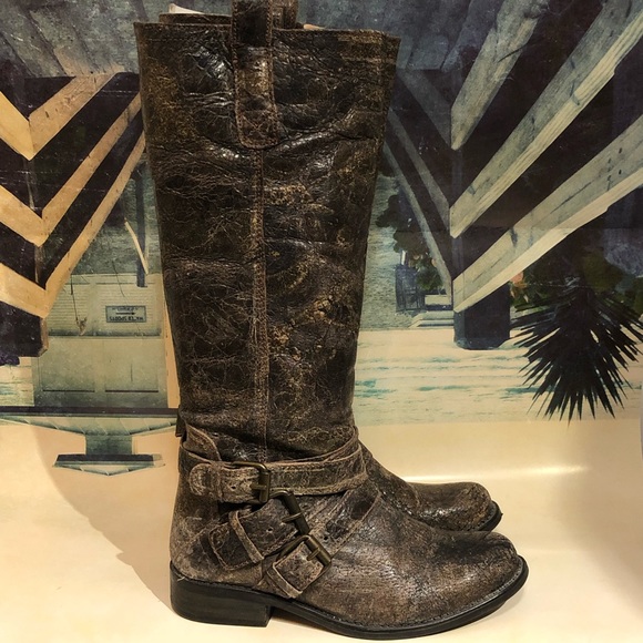 Steve Madden Shoes - Steve Madden -  Brodiee - Distressed Leather - Cowboy / Riding Boot - 8.5